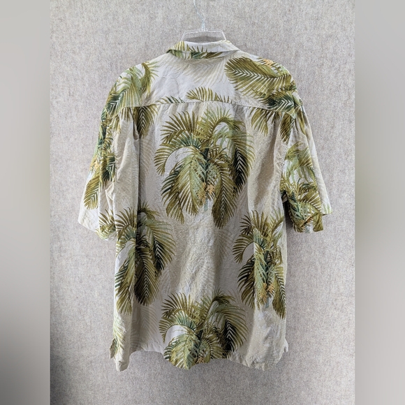 Tommy Bahama Men's Tropical Palm Print Button Down Shirt, Silk, XL - Picture 2 of 5